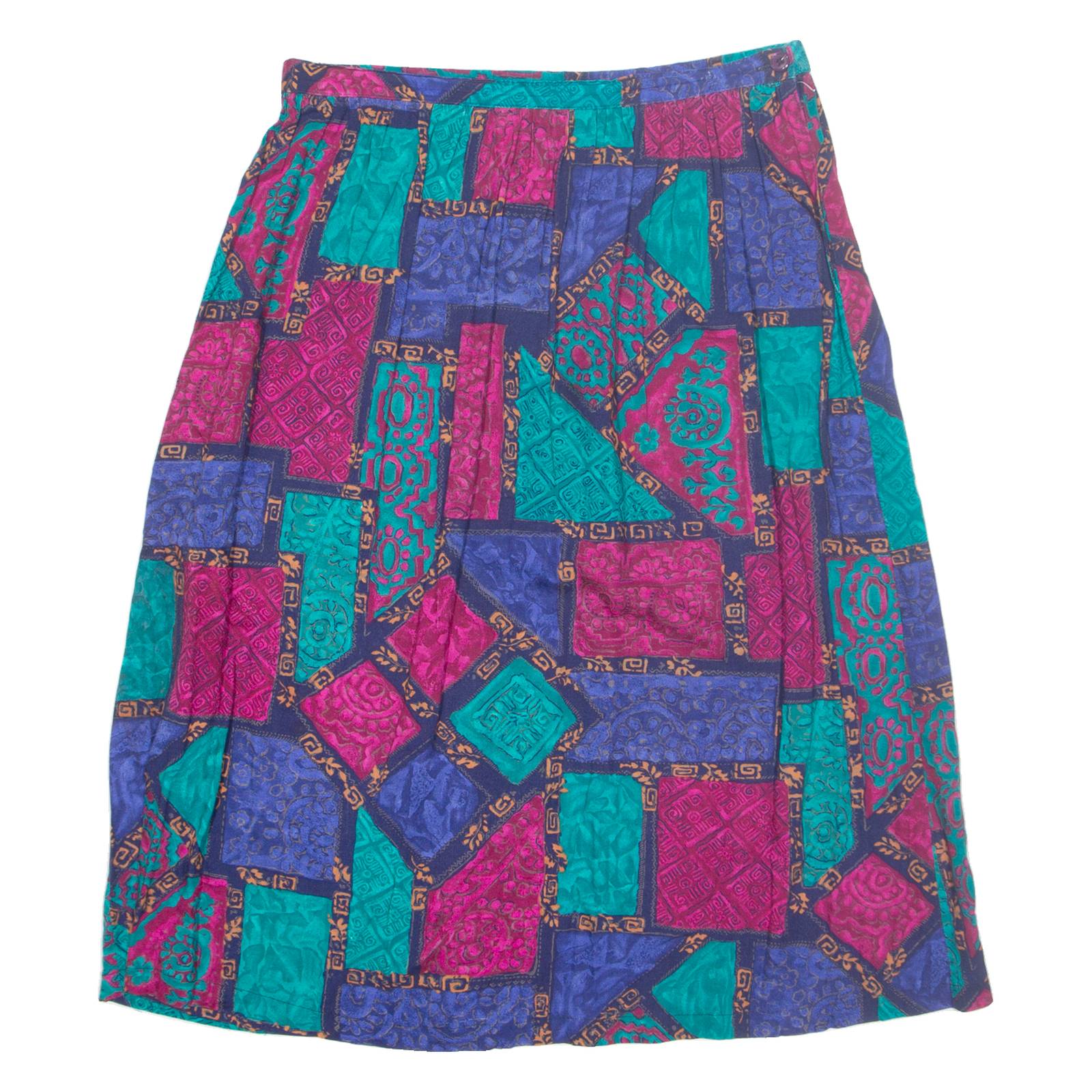 ALFRED DUNNER Womens A-Line Skirt Pink Midi Crazy Pattern UK 12