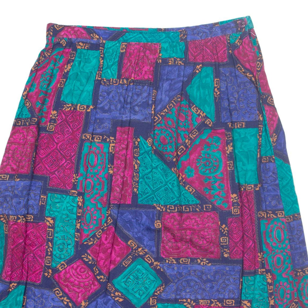 ALFRED DUNNER Womens A-Line Skirt Pink Midi Crazy Pattern UK 12