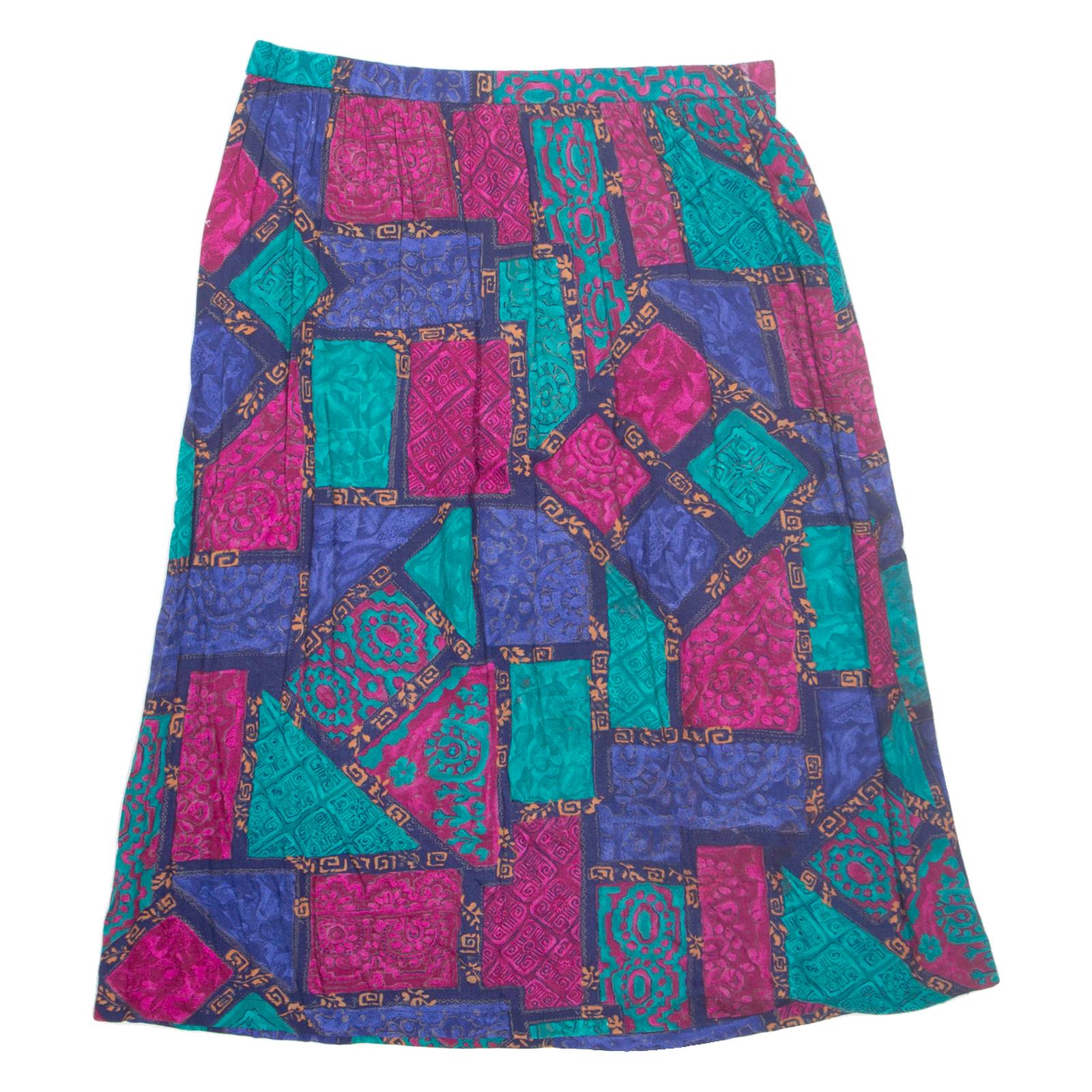 ALFRED DUNNER Womens A-Line Skirt Pink Midi Crazy Pattern UK 12