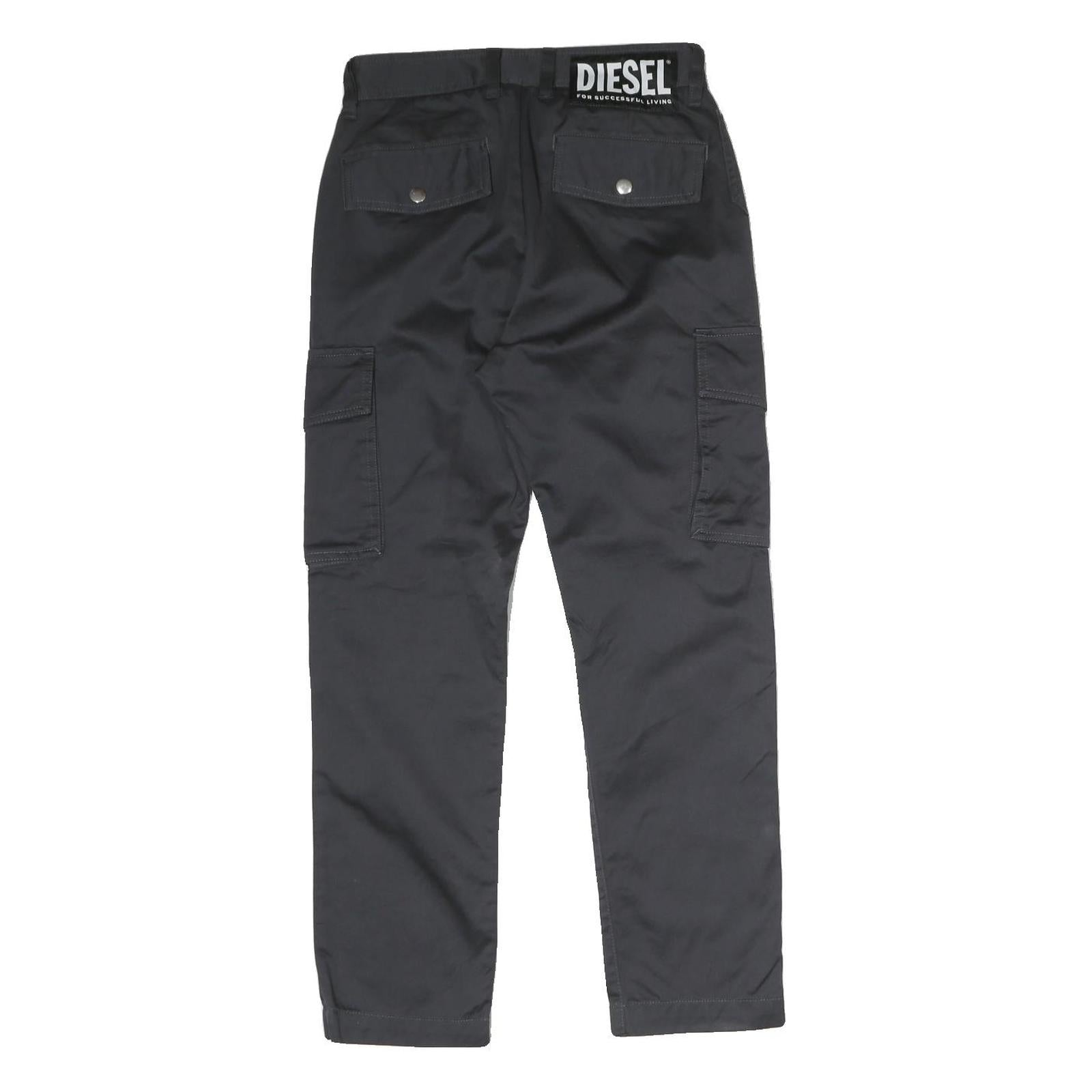 DICKIES Mens Cotton Regular Black Cargo Trousers W26 L26 Workwear Pockets Zip