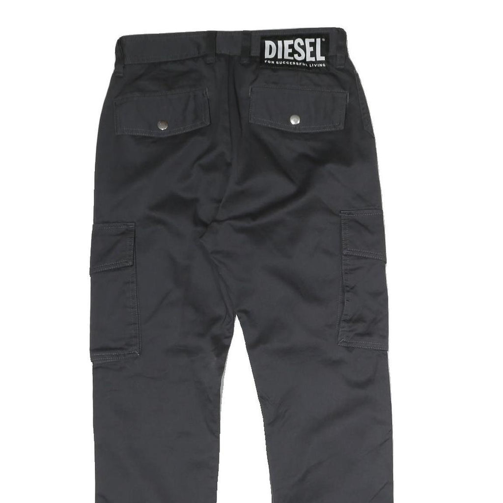 DICKIES Mens Cotton Regular Black Cargo Trousers W26 L26 Workwear Pockets Zip