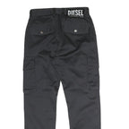 DICKIES Mens Cotton Regular Black Cargo Trousers W26 L26 Workwear Pockets Zip