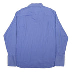 JAEGER Mens Blue Striped Classic Cotton Shirt XL Long Sleeve Formal Workwear