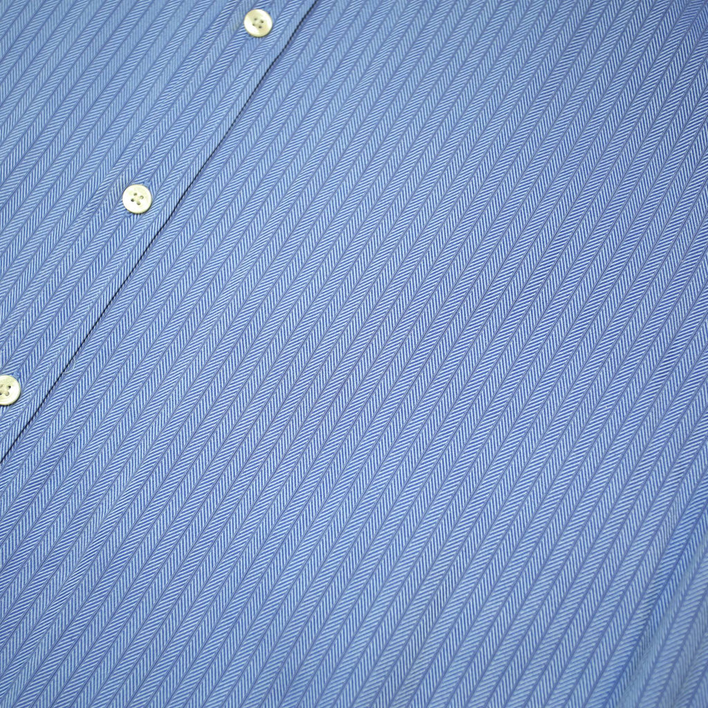 JAEGER Mens Blue Striped Classic Cotton Shirt XL Long Sleeve Formal Workwear