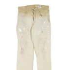 CARHARTT Mens Cotton Blend Beige Regular Fit Straight Leg Trousers W32 L34