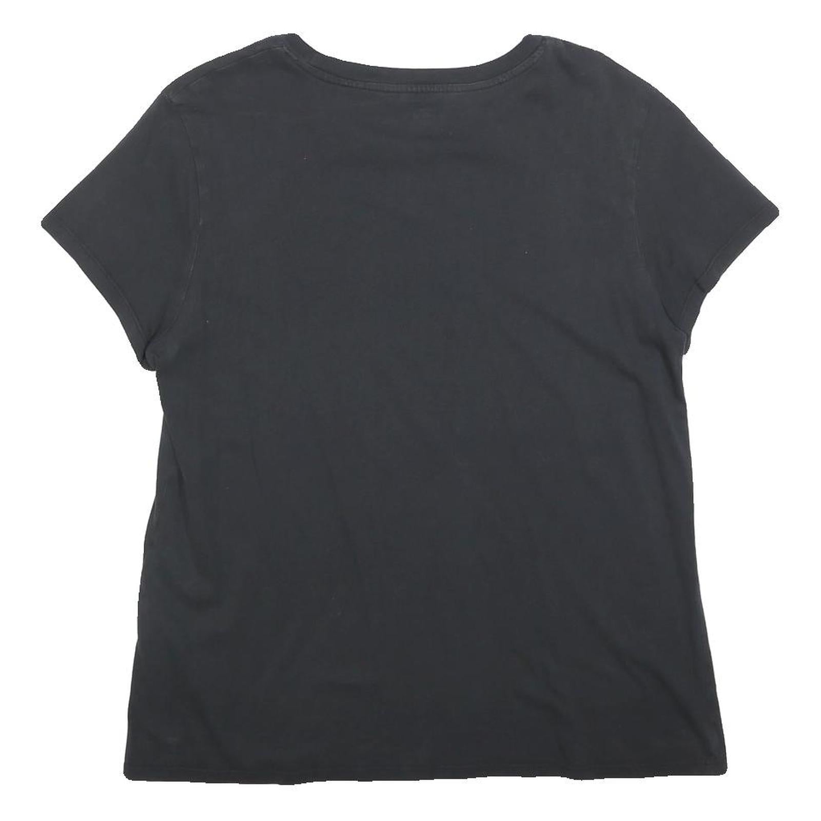 LEVI'S Womens Black Graphic T-Shirt L Short Sleeve Crew Neck Cotton Blend