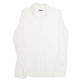 MARCO AZZALI Womens Blouse Cream Collared Long Sleeve L