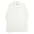 MARCO AZZALI Womens Blouse Cream Collared Long Sleeve L