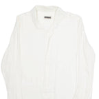 MARCO AZZALI Womens Blouse Cream Collared Long Sleeve L