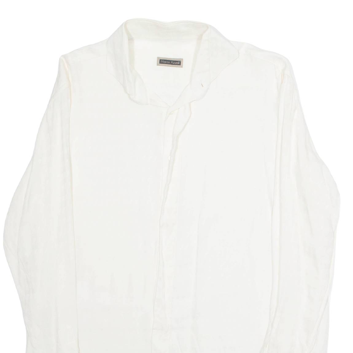 MARCO AZZALI Womens Blouse Cream Collared Long Sleeve L