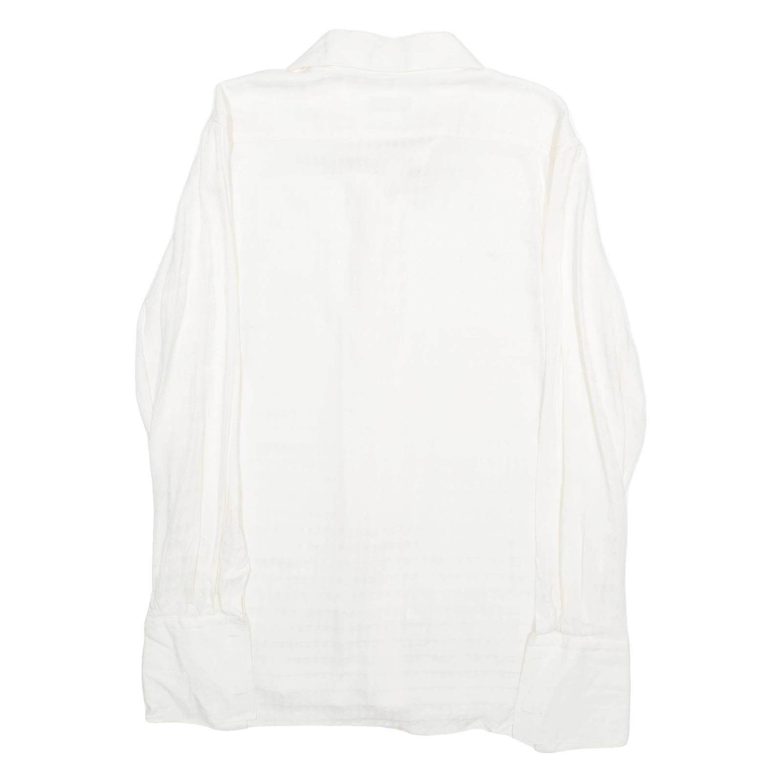MARCO AZZALI Womens Blouse Cream Collared Long Sleeve L