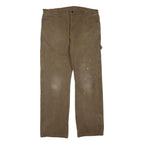 DICKIES Mens Regular Fit Brown Cotton Blend Straight Trousers W38 L32 Workwear
