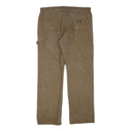 DICKIES Mens Regular Fit Brown Cotton Blend Straight Trousers W38 L32 Workwear
