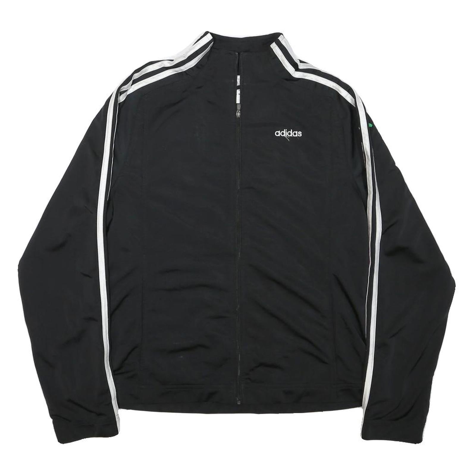 ADIDAS Womens Black & White Sports Track Jacket M Polyester Blend Zip