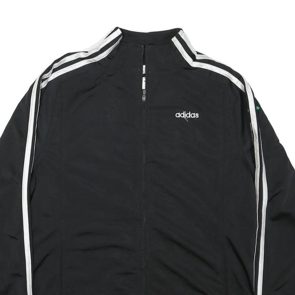 ADIDAS Womens Black & White Sports Track Jacket M Polyester Blend Zip