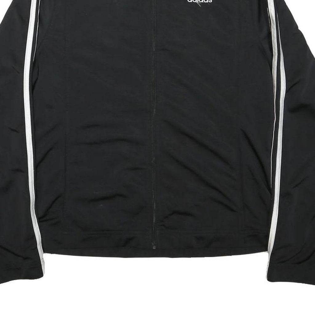 ADIDAS Womens Black & White Sports Track Jacket M Polyester Blend Zip