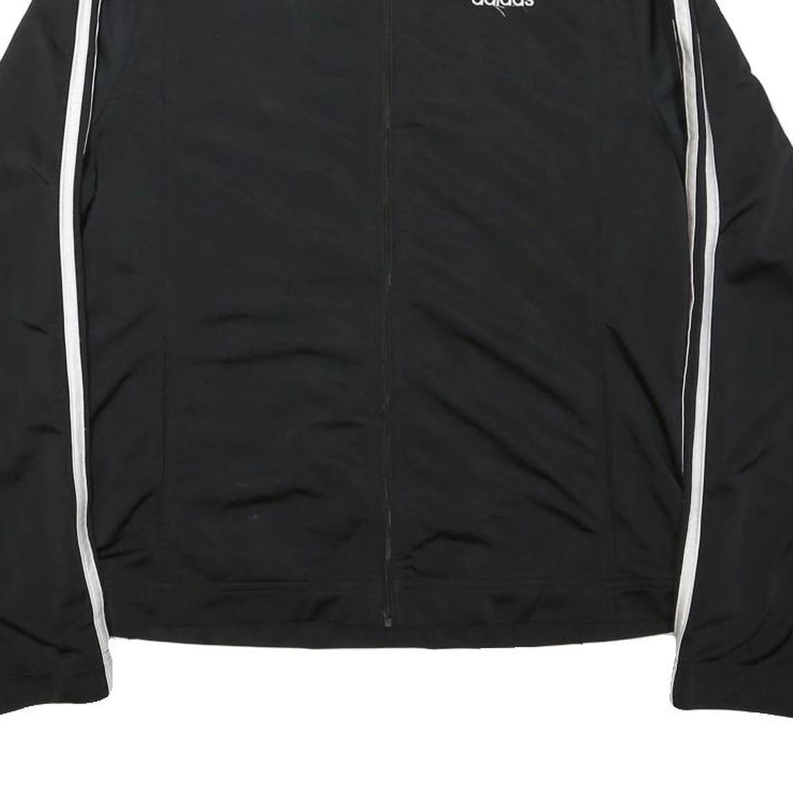 ADIDAS Womens Black & White Sports Track Jacket M Polyester Blend Zip