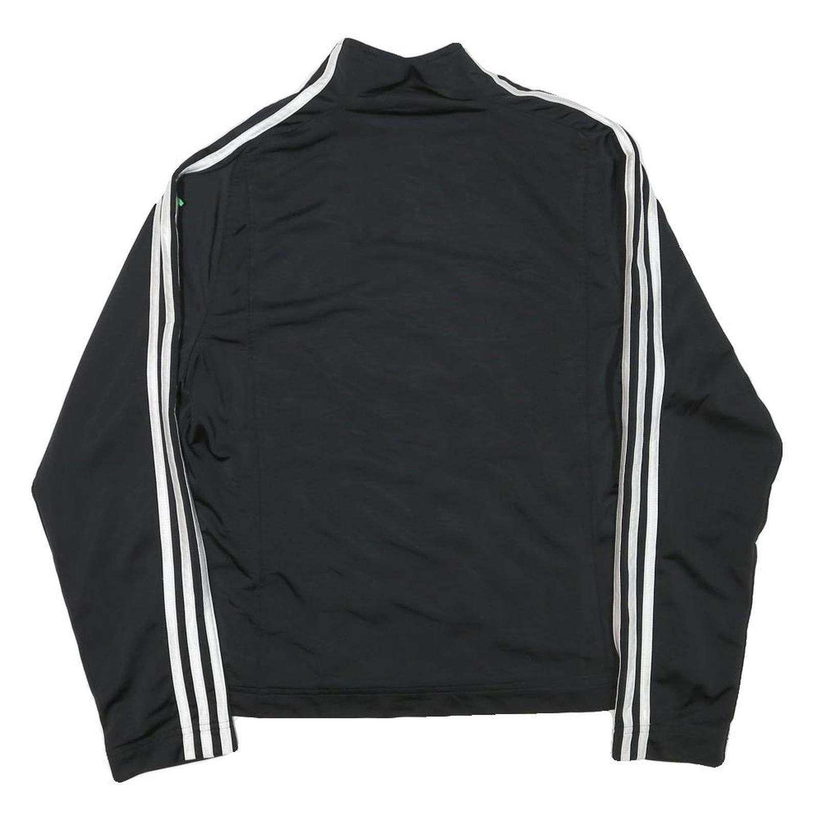 ADIDAS Womens Black & White Sports Track Jacket M Polyester Blend Zip