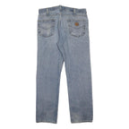 CARHARTT Mens Jeans Blue Regular Straight Denim Light W36 L32 Classic Zip