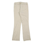 SPOON Womens Cotton Blend Beige Regular Fit Trousers W28 L30 Zip Pocketed