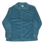 LL BEAN Womens Blue Corduroy Shirt L Button Up Casual Wear