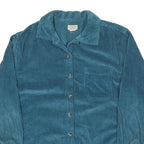 LL BEAN Womens Blue Corduroy Shirt L Button Up Casual Wear