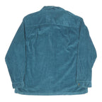 LL BEAN Womens Blue Corduroy Shirt L Button Up Casual Wear