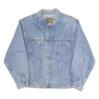 CALVIN KLEIN Mens Blue Denim Jacket Button L Cotton Blend Classic Style