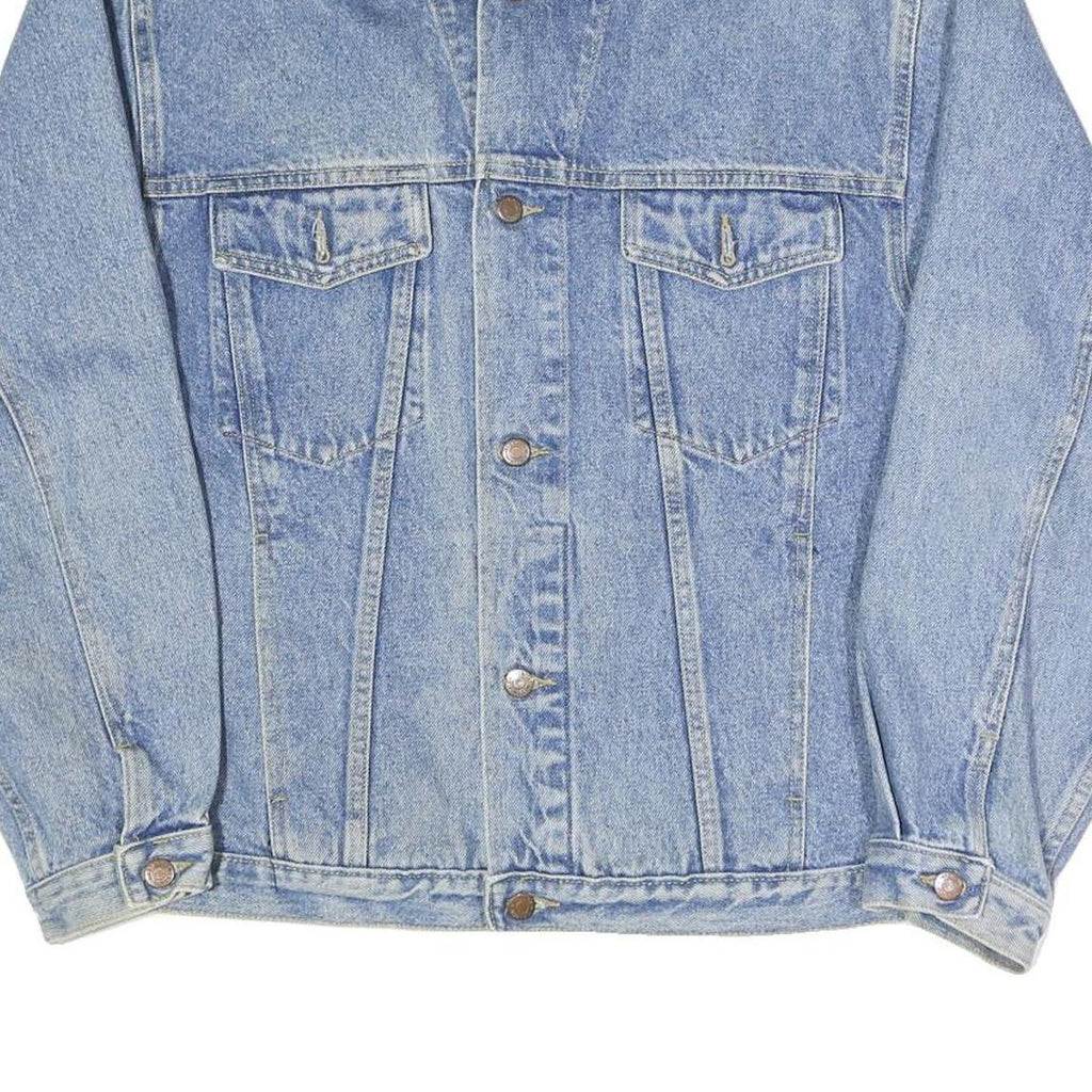 CALVIN KLEIN Mens Blue Denim Jacket Button L Cotton Blend Classic Style