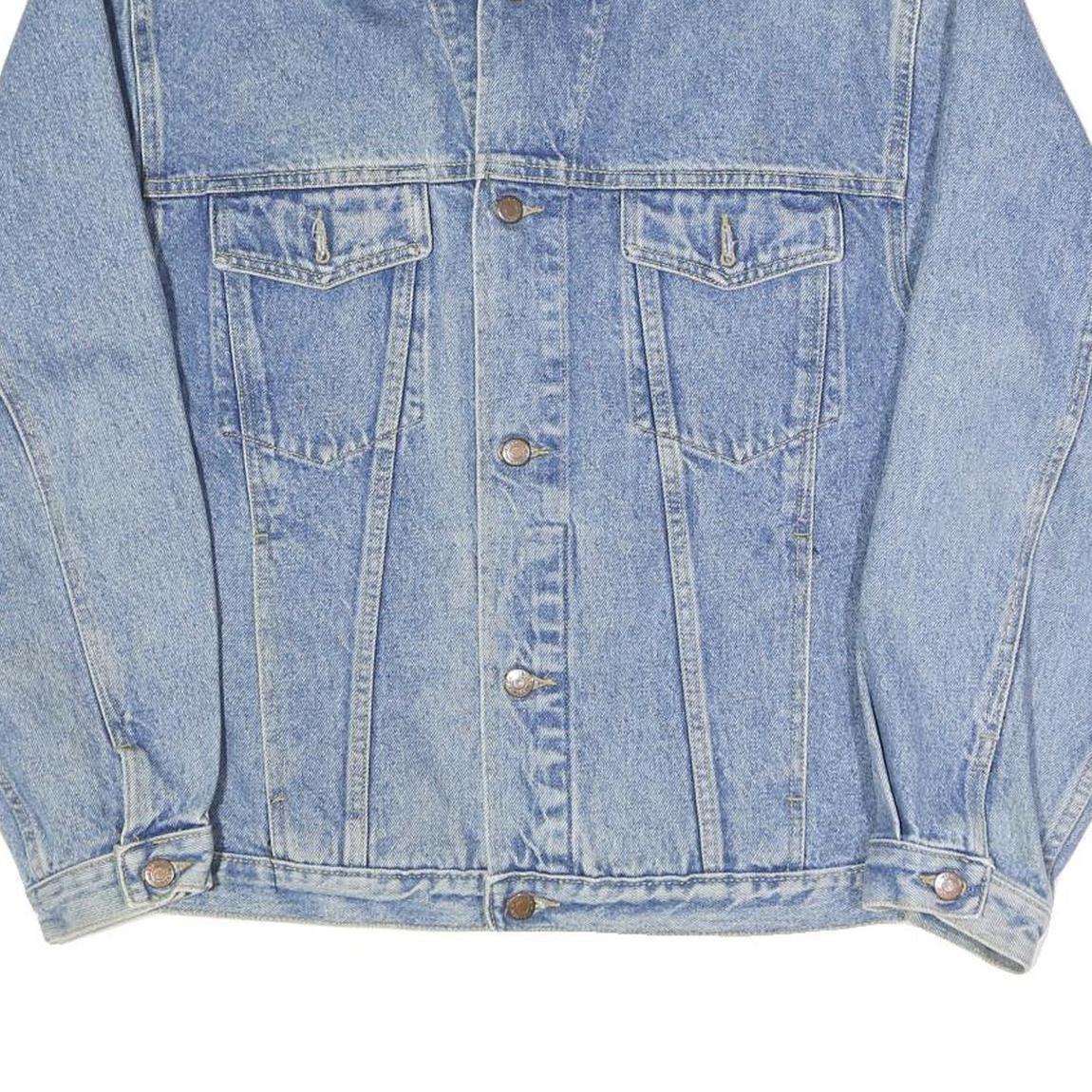 CALVIN KLEIN Mens Blue Denim Jacket Button L Cotton Blend Classic Style