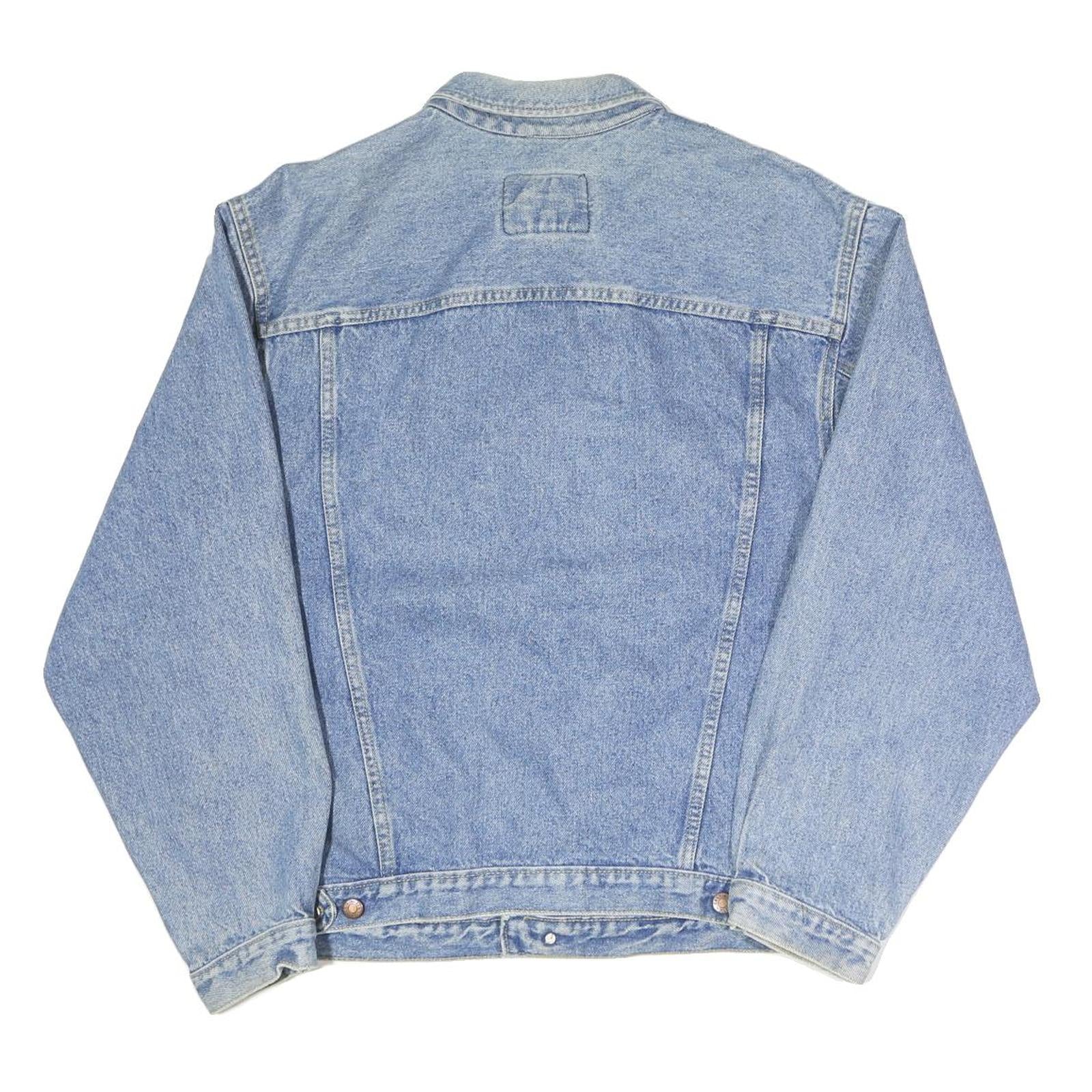 CALVIN KLEIN Mens Blue Denim Jacket Button L Cotton Blend Classic Style