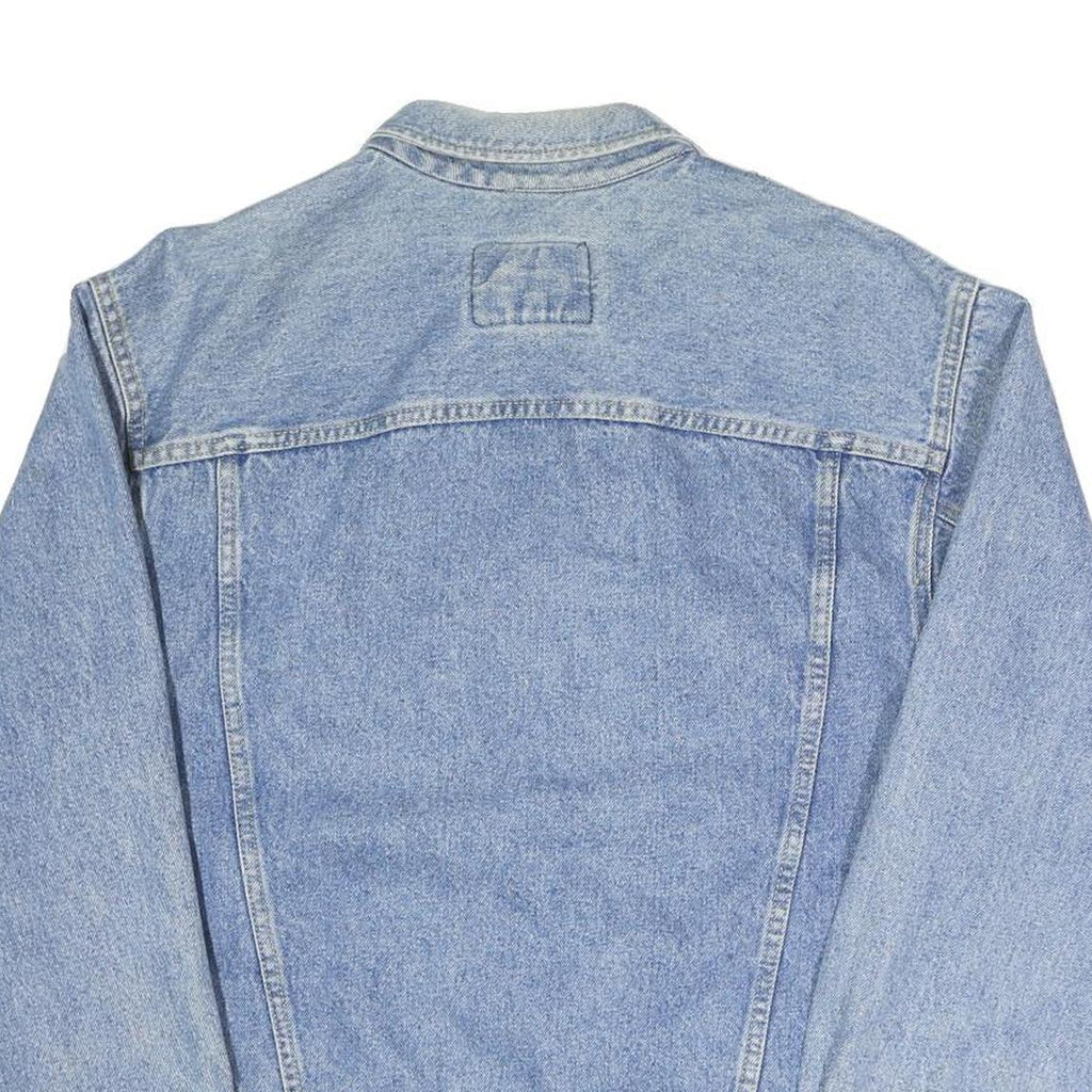 CALVIN KLEIN Mens Blue Denim Jacket Button L Cotton Blend Classic Style