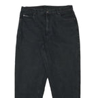 TEDDYS Mens Relaxed Black Cotton Blend Denim Jeans W33 L29 Casual Zip Closure