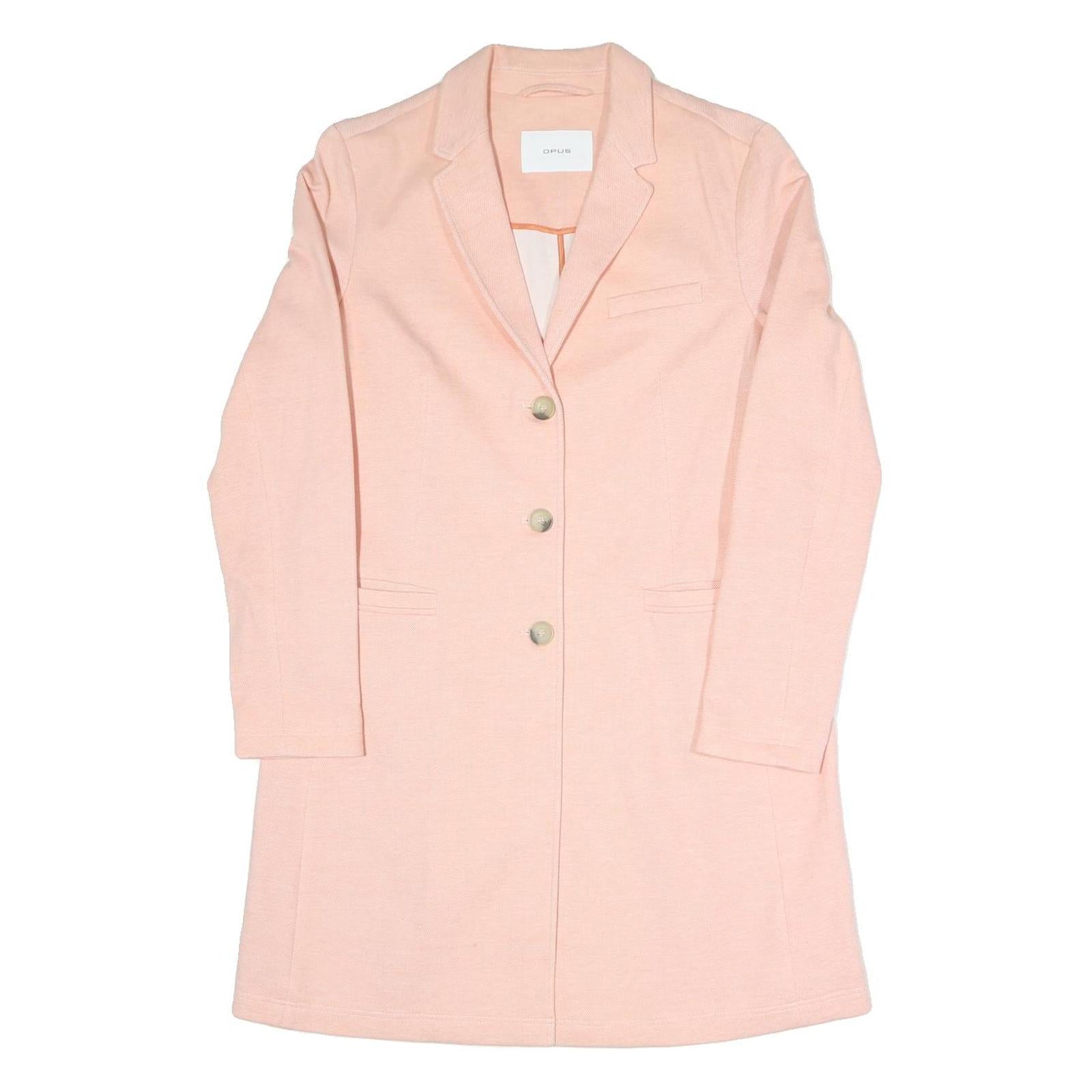 OPUS Womens Pink Blazer Tailored Jacket M Polyester Blend Button Plain Woven