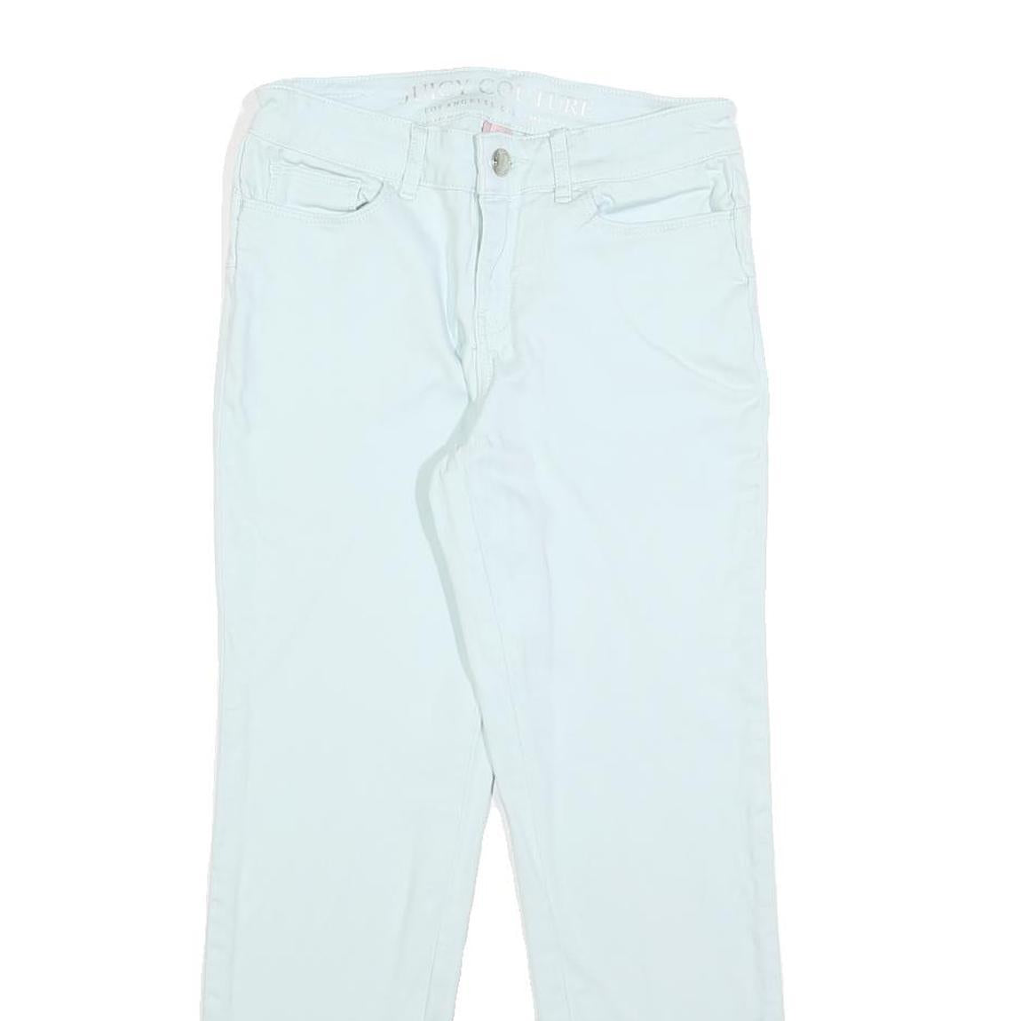 JUICY COUTURE Womens Cotton Blend White Slim Skinny Trousers W26 L26 Casual