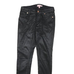 TED BAKER Womens Black Cotton Blend Slim Skinny Trousers W26 L25 Zip Closure
