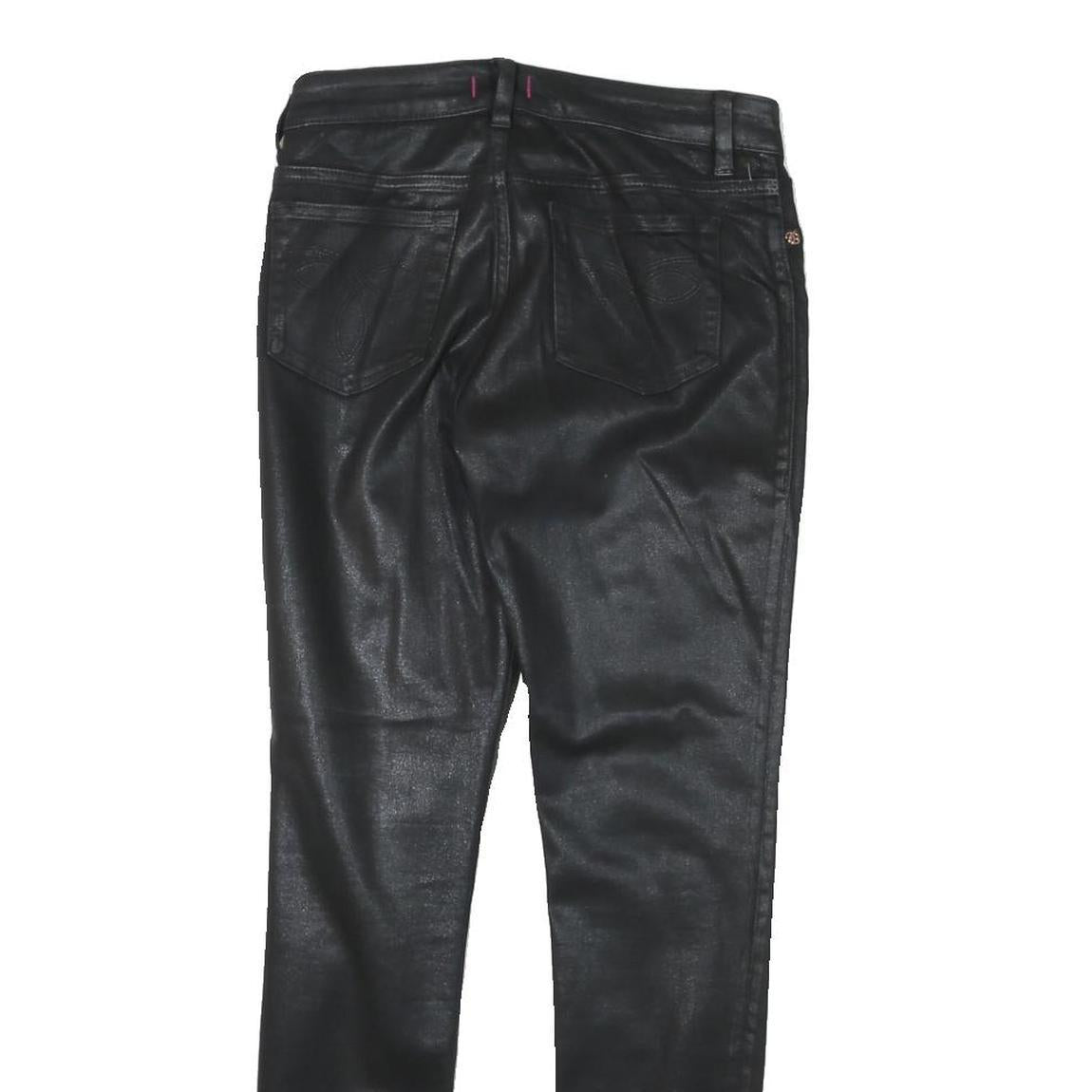 TED BAKER Womens Black Cotton Blend Slim Skinny Trousers W26 L25 Zip Closure