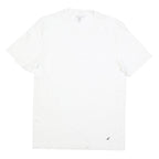 NAUTICA Mens White V-Neck Cotton Blend T-Shirt M Short Sleeve Casual Summer