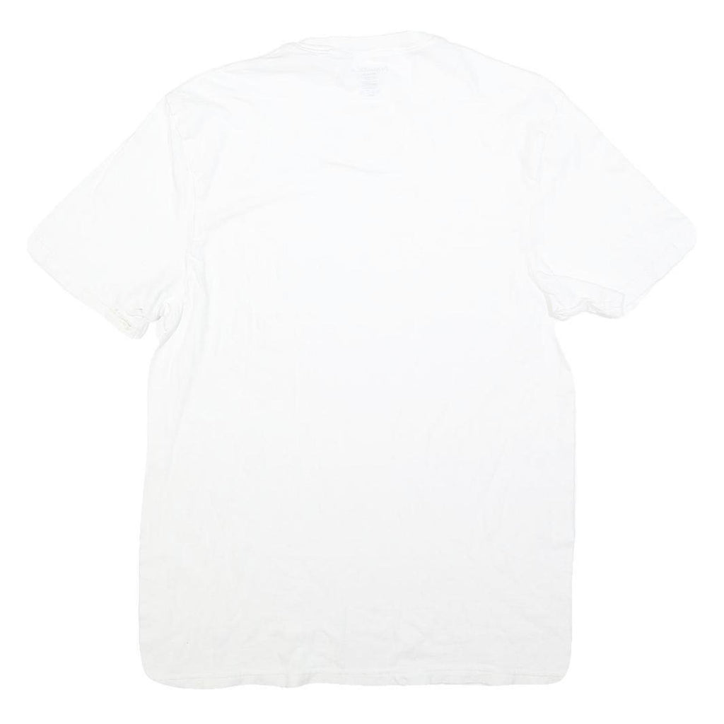 NAUTICA Mens White V-Neck Cotton Blend T-Shirt M Short Sleeve Casual Summer