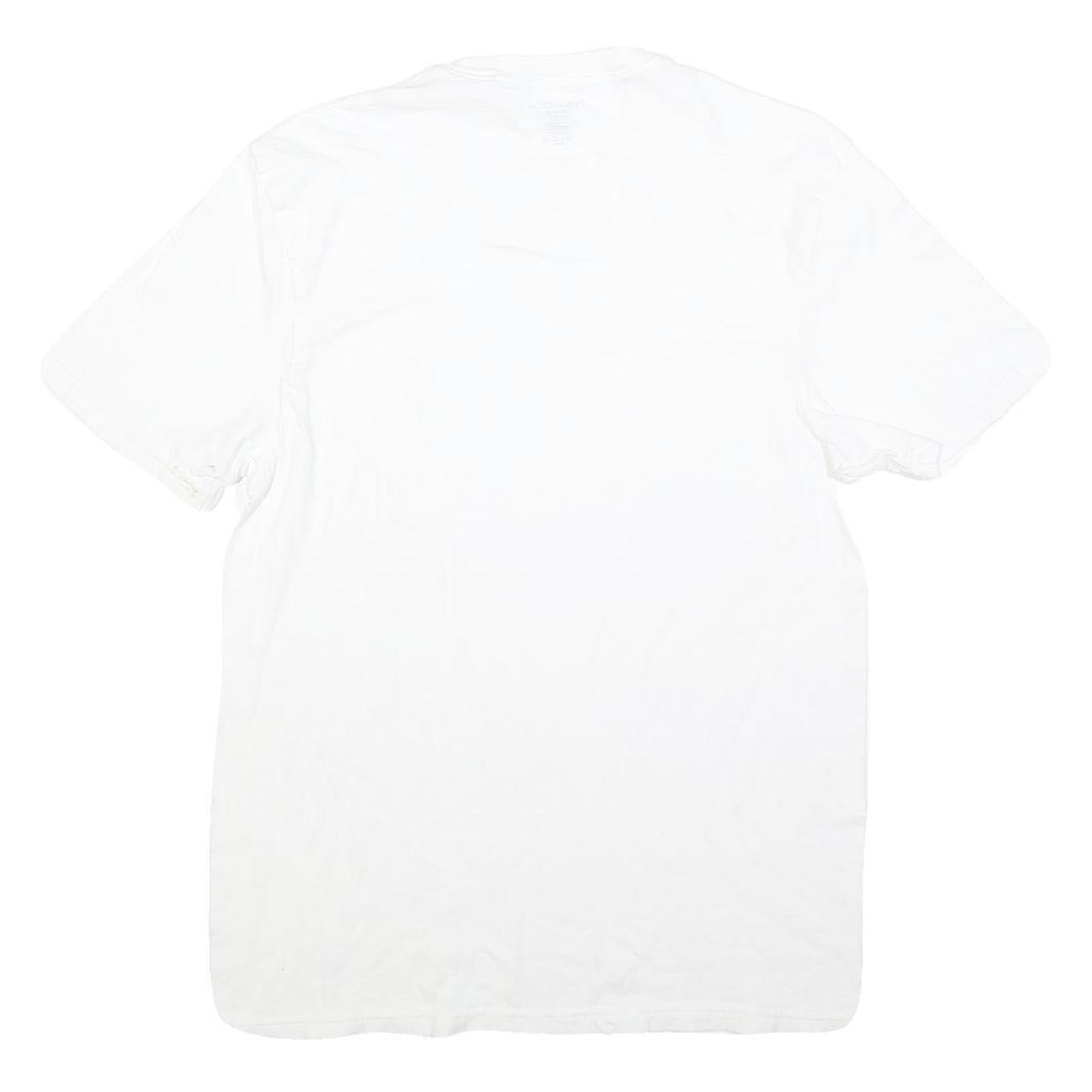 NAUTICA Mens White V-Neck Cotton Blend T-Shirt M Short Sleeve Casual Summer