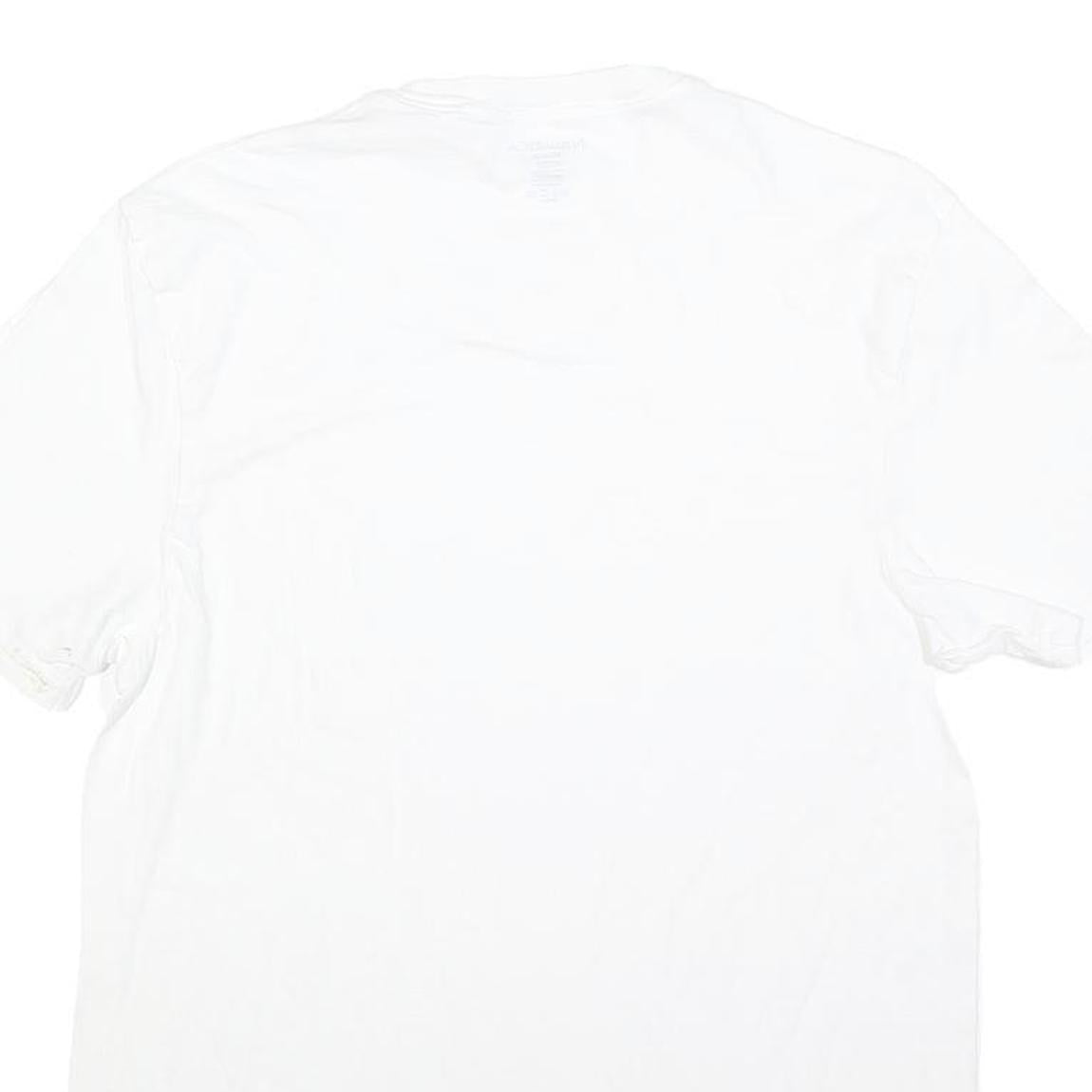 NAUTICA Mens White V-Neck Cotton Blend T-Shirt M Short Sleeve Casual Summer