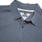 TOMMY HILFIGER Womens Blue & White Striped Shirt L Cotton Blend Classic Fit