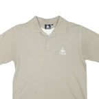 LE COQ SPORTIF Mens Beige Cotton Blend Short Sleeve Polo Shirt S Classic Casual