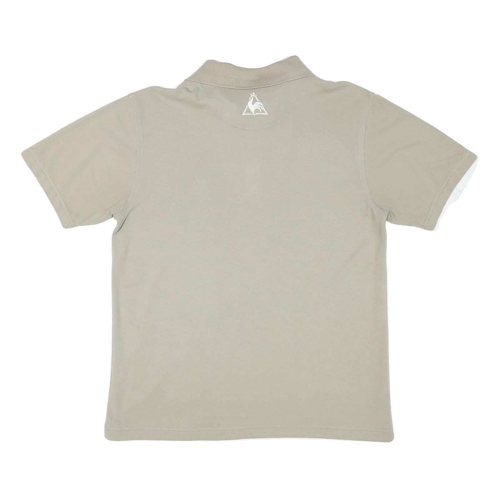 LE COQ SPORTIF Mens Beige Cotton Blend Short Sleeve Polo Shirt S Classic Casual
