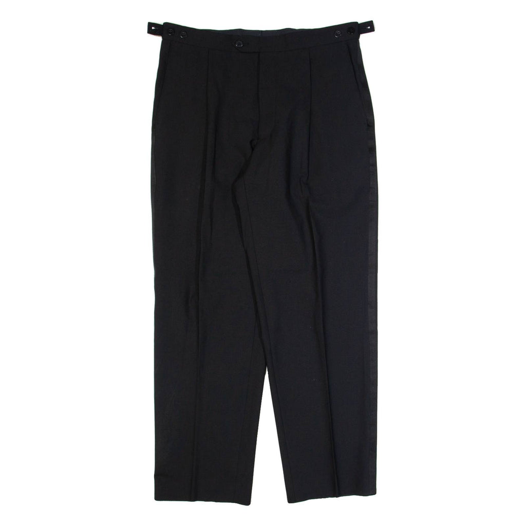 BALMAIN Pleated Mens Trousers Black Regular Straight Wool W32 L30