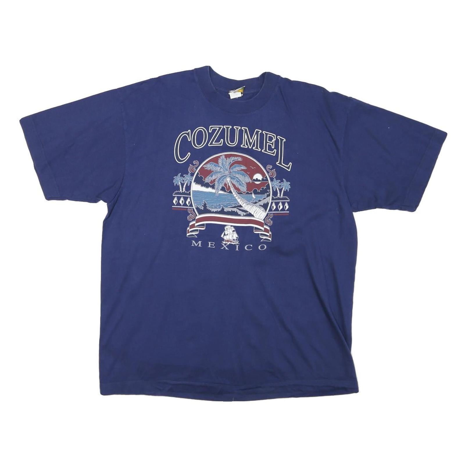 PANCHO Mens Blue Cozumel Mexico Graphic T-Shirt XL Short Sleeve Crew Neck