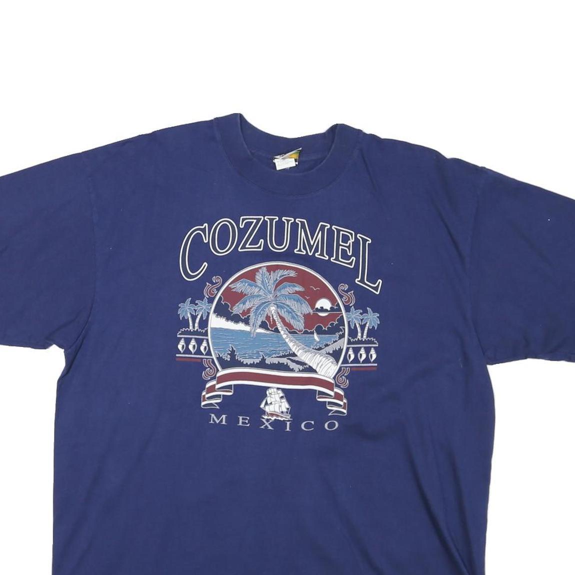 PANCHO Mens Blue Cozumel Mexico Graphic T-Shirt XL Short Sleeve Crew Neck