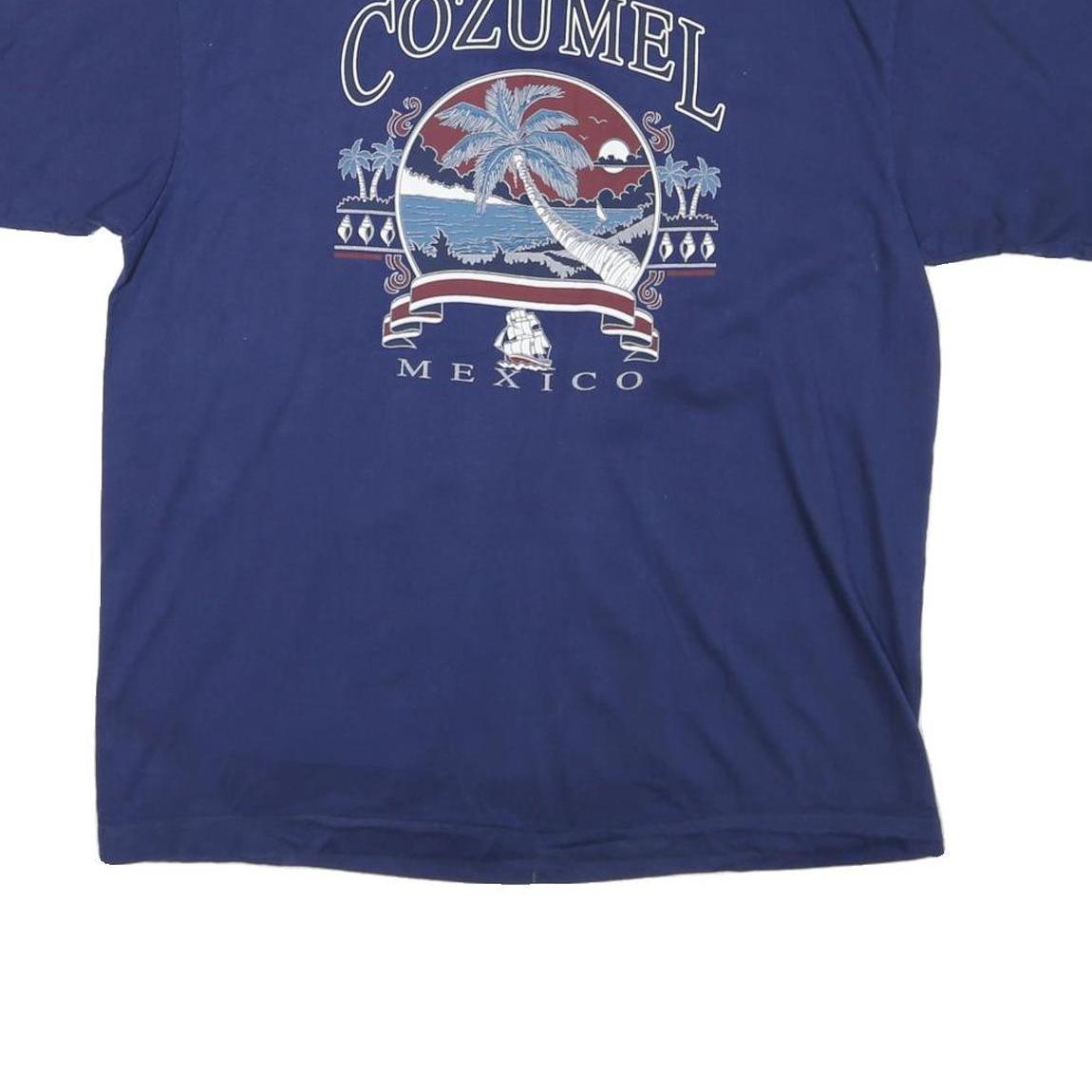 PANCHO Mens Blue Cozumel Mexico Graphic T-Shirt XL Short Sleeve Crew Neck