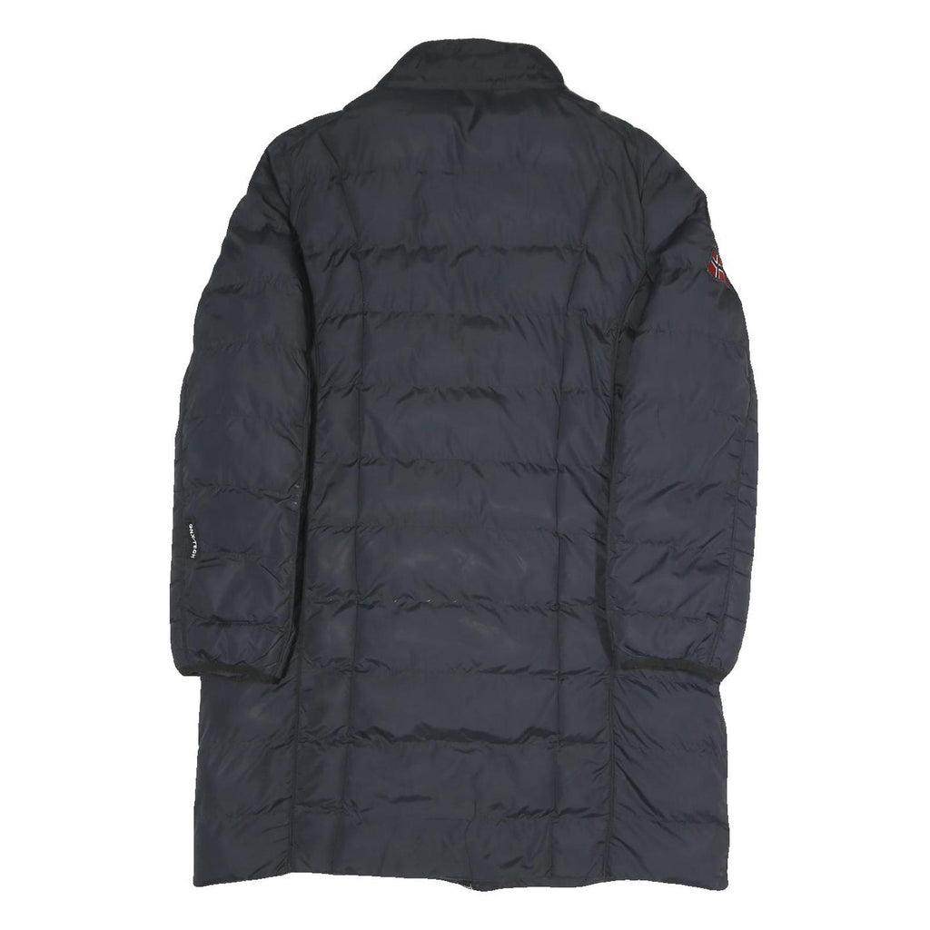 GEOGRAPHICAL NORWAY Womens Navy Blue Long Sleeve Zip Quilted Jacket UK 16