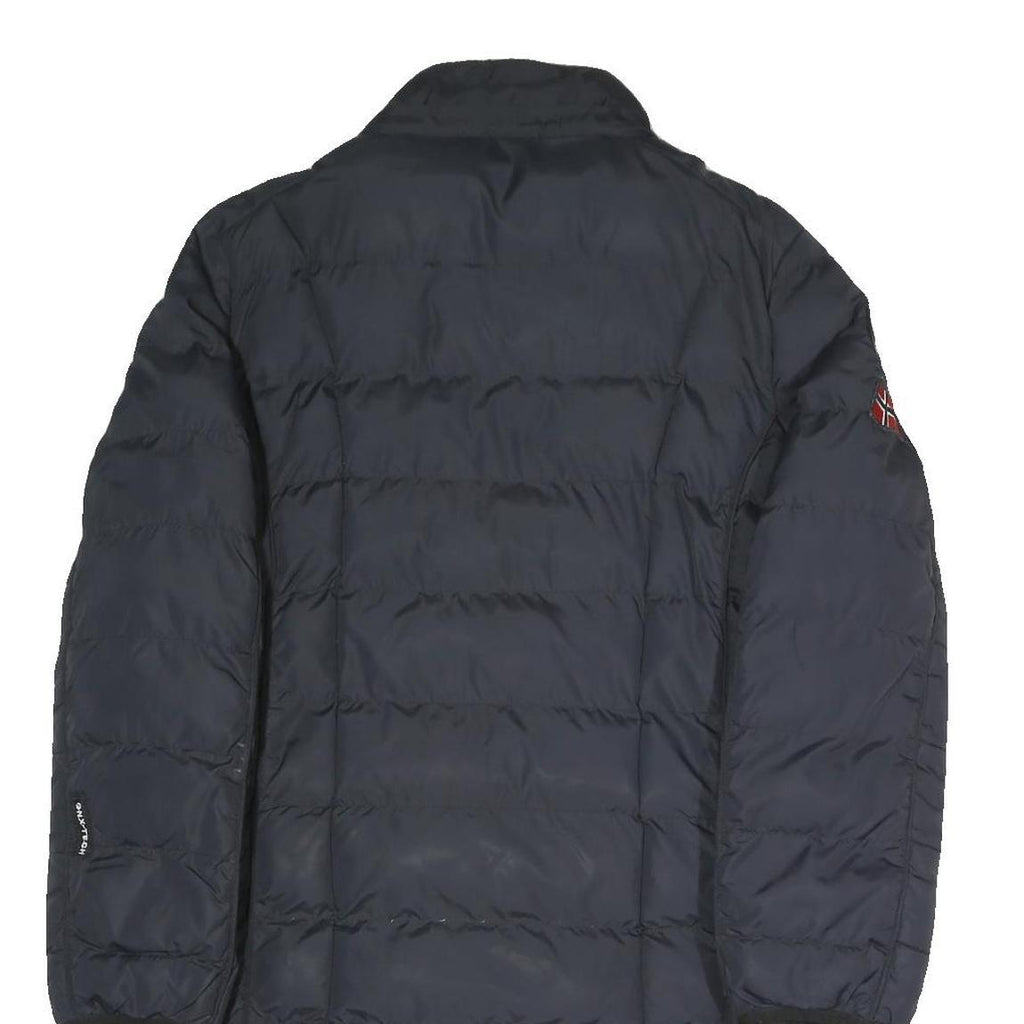 GEOGRAPHICAL NORWAY Womens Navy Blue Long Sleeve Zip Quilted Jacket UK 16